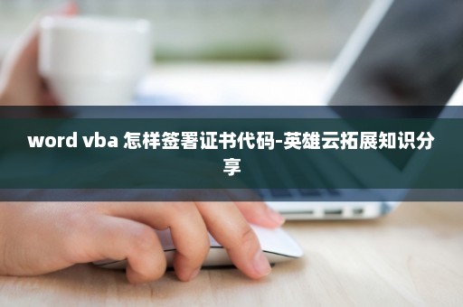 word vba 怎样签署证书代码-英雄云拓展知识分享