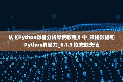 从《Python数据分析案例教程》中_领悟数据和Python的魅力_6.1.3 填充缺失值