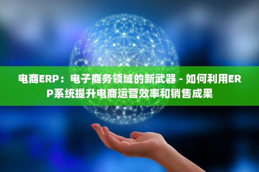 电商ERP：电子商务领域的新武器 - 如何利用ERP系统提升电商运营效率和销售成果