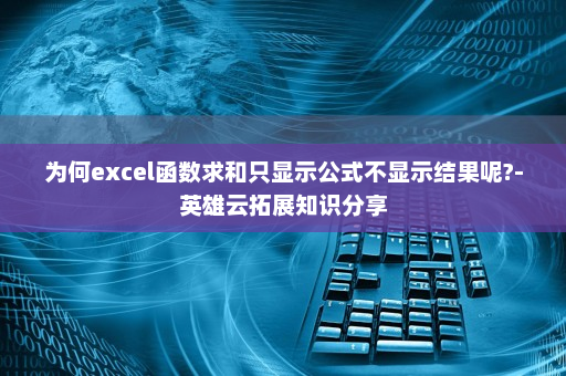 为何excel函数求和只显示公式不显示结果呢?-英雄云拓展知识分享