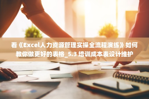看《Excel人力资源管理实操全流程演练》如何教你做更好的表格_5.3 培训成本表设计维护