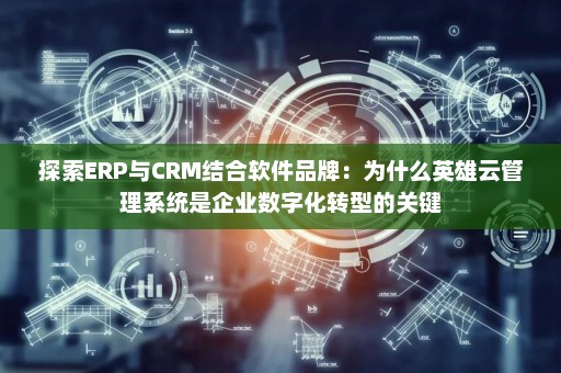 探索ERP与CRM结合软件品牌：为什么英雄云管理系统是企业数字化转型的关键